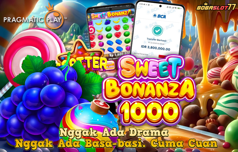 Selamat kepada user id : fac*****1 Wede Rp 3.800.000 di Game SWEET BONANZA 1000 PRAGMATIC PLAY Cair Gk Sampe 1 Menit! Menang Mudah di Bobaslot77